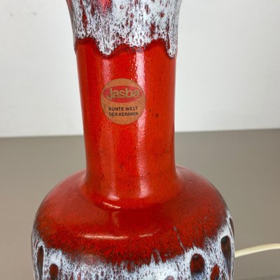 Fat Lava Pottery Table Lamp from Jasba Ceramics, Germany, 1970s