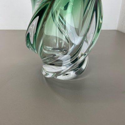 Crystal Wave Glass Vase attributed to Val Saint Lambert