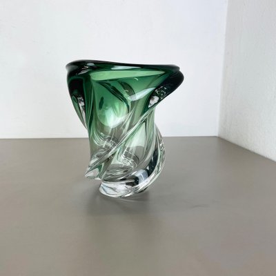 Crystal Wave Glass Vase from Val Saint Lambert, Belgium, 1960s for