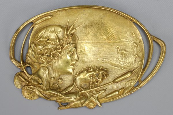 Art Nouveau French Bronze Card Tray, 1920s for sale at Pamono