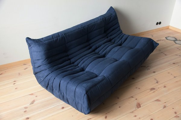 Blue Microfiber Togo 2- and 3-Seat Sofa by Michel Ducaroy for