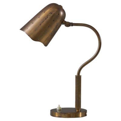 Mid Century Swedish Perforated Brass Table Lamp 1940s for sale at