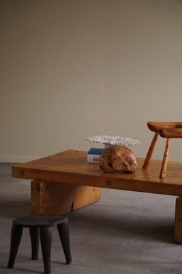 Mid Century Rectangular Pine Coffee Table attributed to Roland