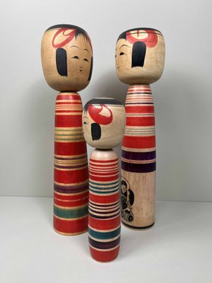 Vintage wooden japanese kokeshi dolls hot sale