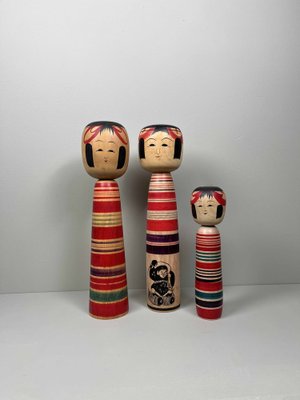 Vintage Japanese Kokeshi Dolls 1970s Set of 3 for sale at Pamono