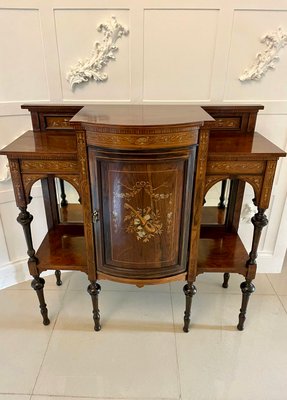 Antique Victorian Inlaid Rosewood Side Cabinet 1880s for sale at