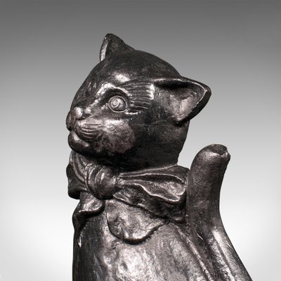 Vintage English Cat Door Stop in Cast Iron, 1950s for sale at Pamono