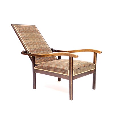Sedia reclinabile Arts & Crafts in quercia, inizio XX secolo in