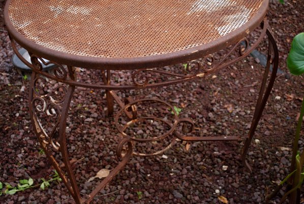 Vintage Garden Tea Table in Wrought Iron 1950s for sale at Pamono