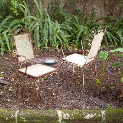 Italian Chairs in Wrought Iron 1950s Set of 4