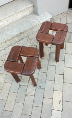 希少 Olof Ottelin Stool Olof Ottelin, Minimalist Stools, Solid Pine, Finland, 1960s