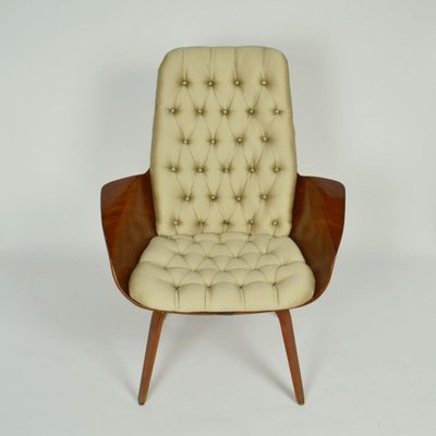 Mrs. Lounge Chairs in Walnut and Plywood attributed to George
