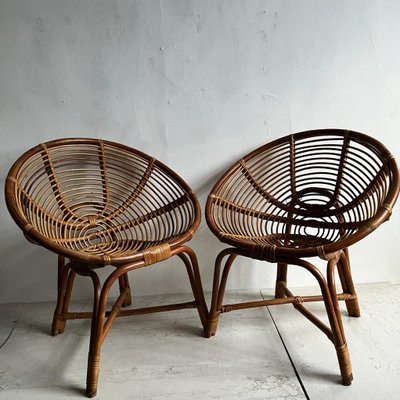 Set of Italian Bamboo Hoop Chairs for sale at Pamono