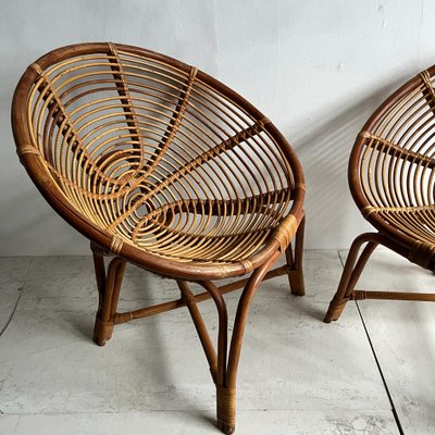 Pamono Bamboo Set Chair Set Of Italian Bamboo Hoop Chairs For Sale