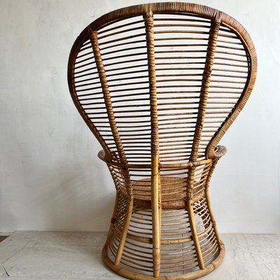 High back wicker chair vintage discount