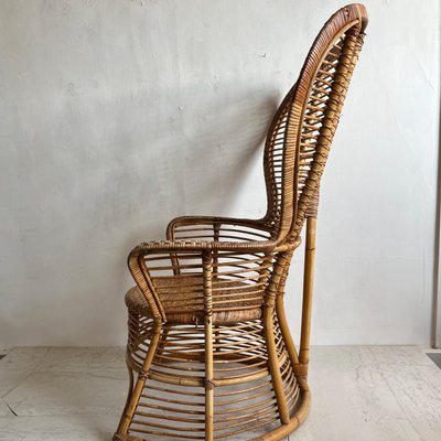 Vintage high back wicker on sale chair