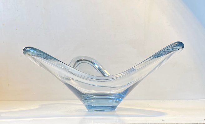 Skandinavische moderne blaue Glasschale von Per Lütken für Holmegaard, 1960er bei Pamono kaufen