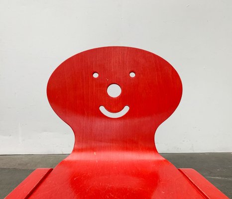 Vintage Postmodern Wooden Children Clown Face Chair, 1990s