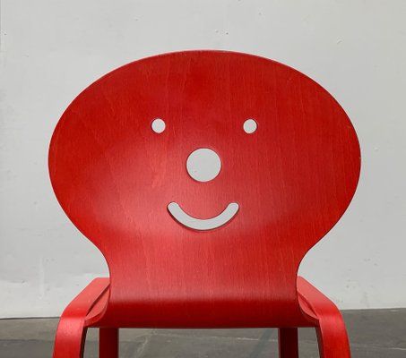 Vintage Postmodern Wooden Children Clown Face Chair, 1990s