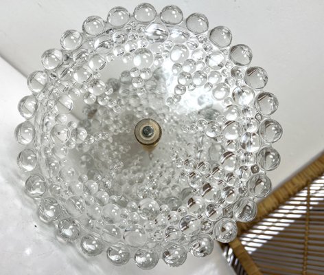 Grand Plat En Verre Walter, Allemagne De L'Ouest, Années 1960, Blanc Et Rose, Vintage