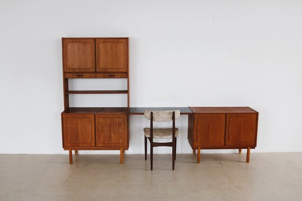 Vintage teak wall sale unit