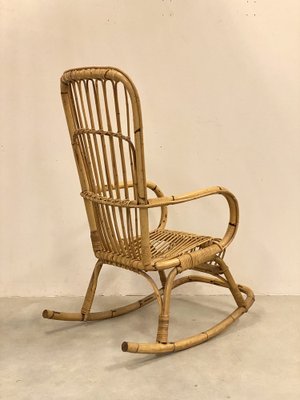 Bamboo Rocking Chair, 1970s for sale at Pamono