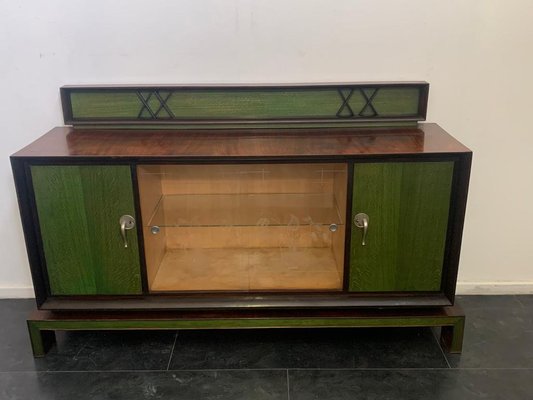 Art Deco Rosewood Green Sideboard, 1930s for sale at Pamono