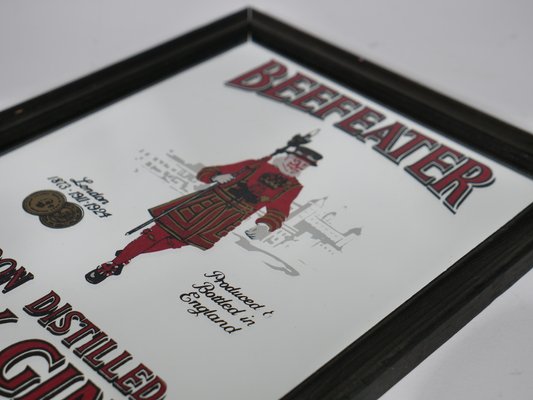 【希少】BEEFEATER  DRY GINアンティーク　パブミラー 希少】BEEFEATER DRY GINアンティークパブミラー
