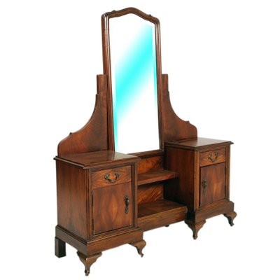 Italian Art Nouveau Dresser with Mirror in Walnut, 1890s for sale at Pamono Italian Art Nouveau Dresser with Mirror in Walnut, 1890s for sale at Pamono