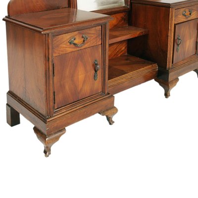 Italian Art Nouveau Dresser with Mirror in Walnut, 1890s for sale