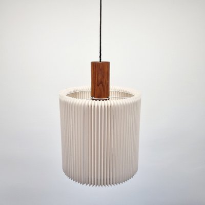 Mid Century Danish Modern Pleated Shade Ceiling Lamps 1970s Set