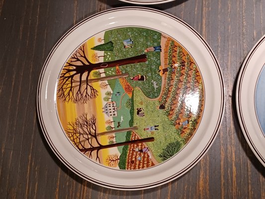Decorative Assyetes the Four Saisons from Villeroy & Boch, 1980s