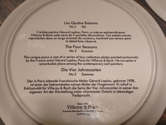 Decorative Assyetes the Four Saisons from Villeroy & Boch, 1980s