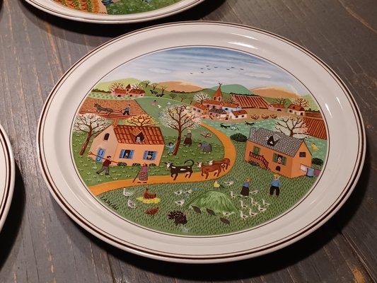 Decorative Assyetes the Four Saisons from Villeroy & Boch, 1980s