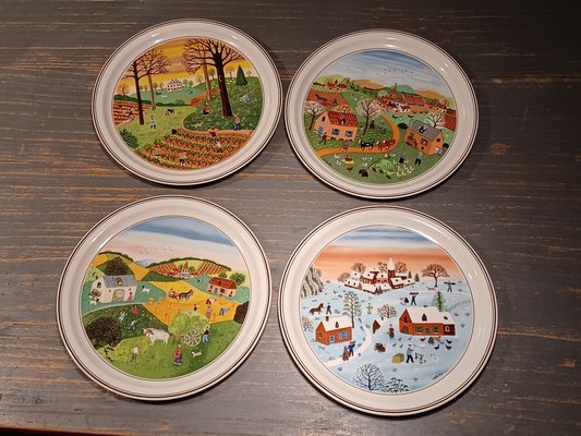 Decorative Assyetes the Four Saisons from Villeroy & Boch, 1980s