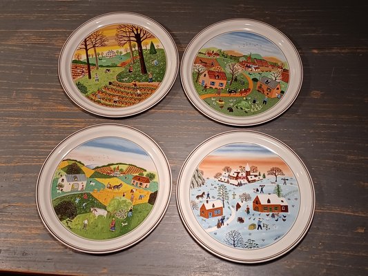 Decorazione Assyetes the Four Saisons di Villeroy & Boch, anni '80, set di  4 in vendita su Pamono