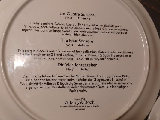 Decorative Assyetes the Four Saisons from Villeroy & Boch, 1980s