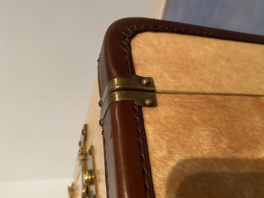 Mid-Century Modern Italian Parchment Paper Luggages, 1960, Set of