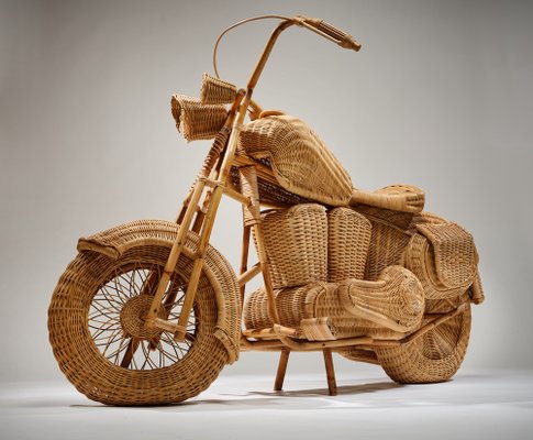 ヴィンテージ　Harley-Davidson木製ラック Vintage Wicker Harley from Habitat, 1980 for sale at Pamono