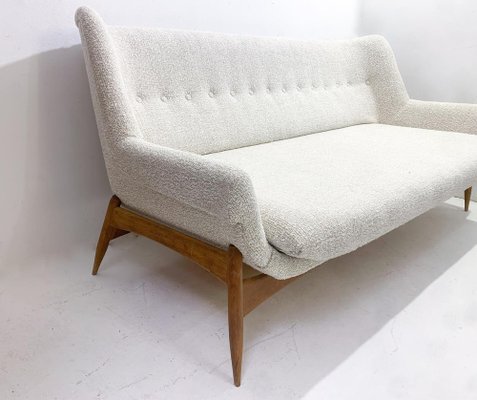 Mid century modern beige sofa deals
