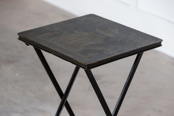 Klappbarer Chinoiserie Beistelltisch aus Eisen, 1950er bei Pamono kaufen