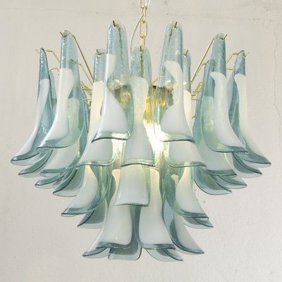 Applique Art Deco Murano Vintage - Verre Bleu Givré, Made In Italy