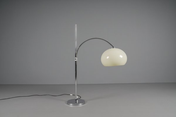 Space Age Chrome and Plastic Adjustable Arch Floor Lamp, Italy