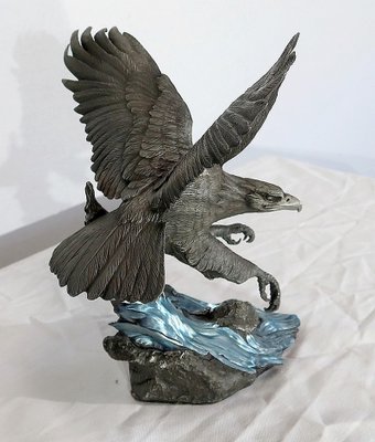 Brunelle, Eagle with White Head, 20th Century, Pewter for sale at