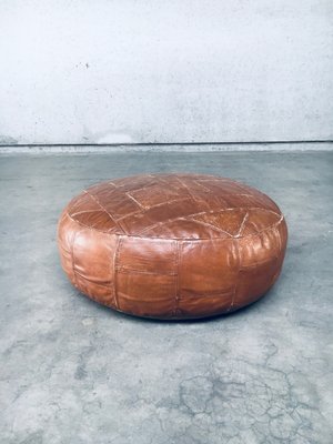 Leather clearance patchwork pouffe