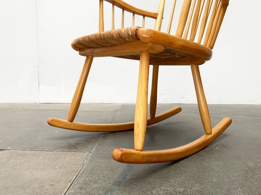 Mid-Century Model WK-S 7 Beech Rocking Chair by Arno Lambrecht for