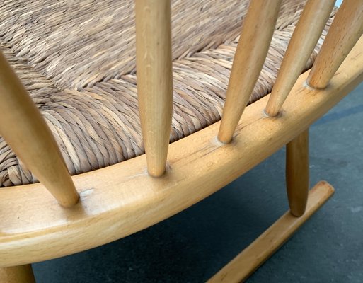 Mid-Century Model WK-S 7 Beech Rocking Chair by Arno Lambrecht for