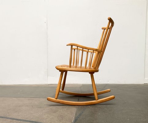 Mid-Century Model WK-S 7 Beech Rocking Chair by Arno Lambrecht for