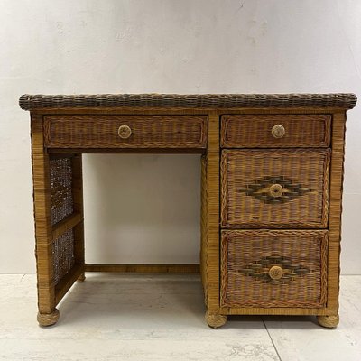 Vintage wicker desk for sale deals