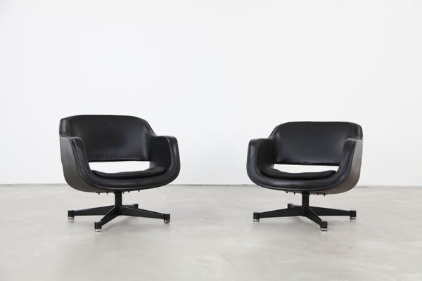 Finnish Swivel Club Chairs By Eero Aarnio For Asko 1960s Set Of